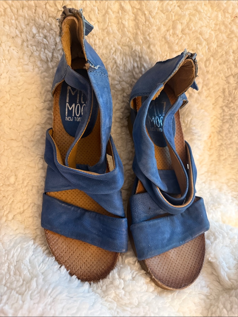 Miz Mooz Navy Wrap Leather Sandals